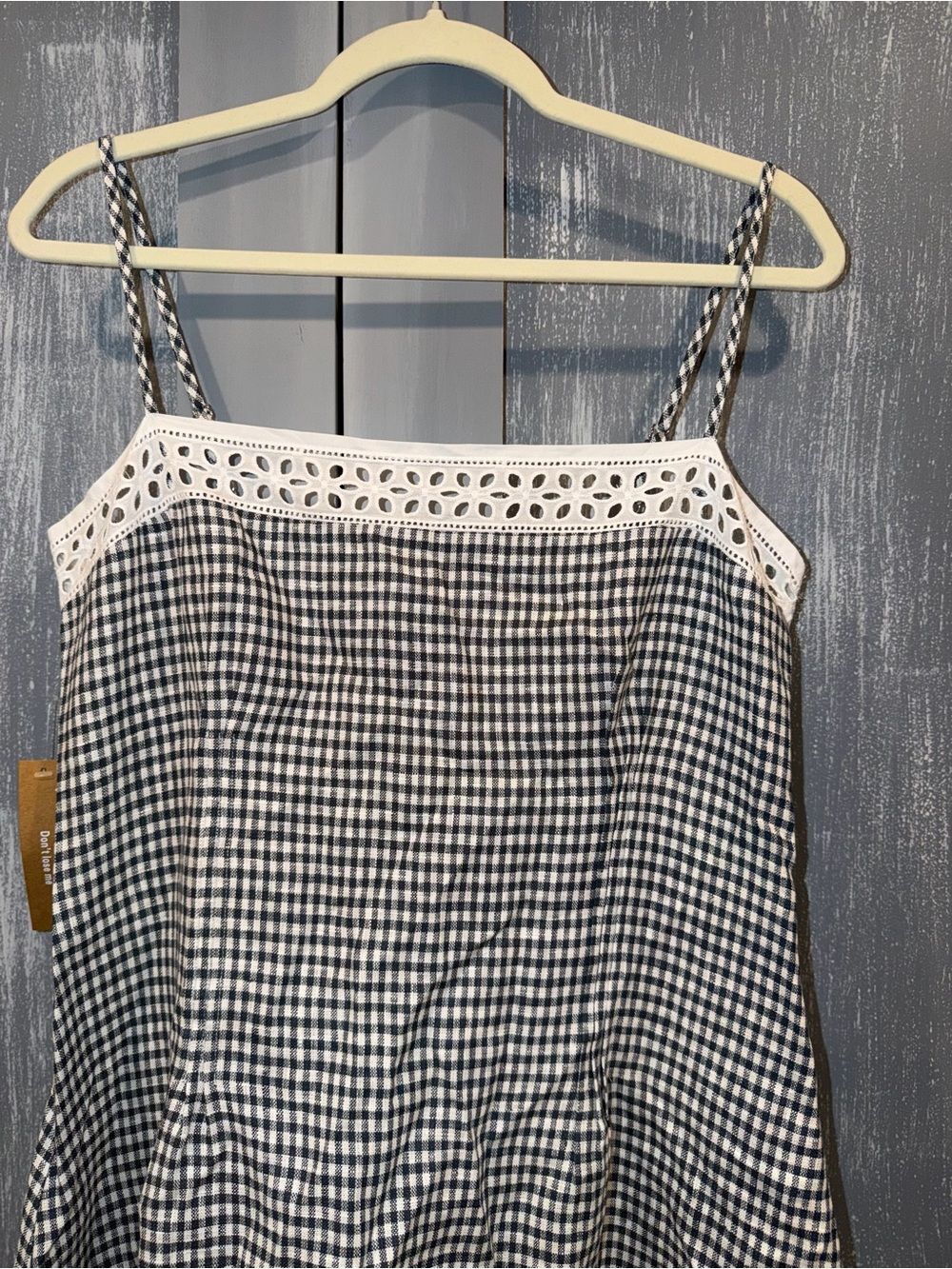 Few Moda Tanya 100% Linen Gingham Midi Dress NWT - Picture 8 of 10